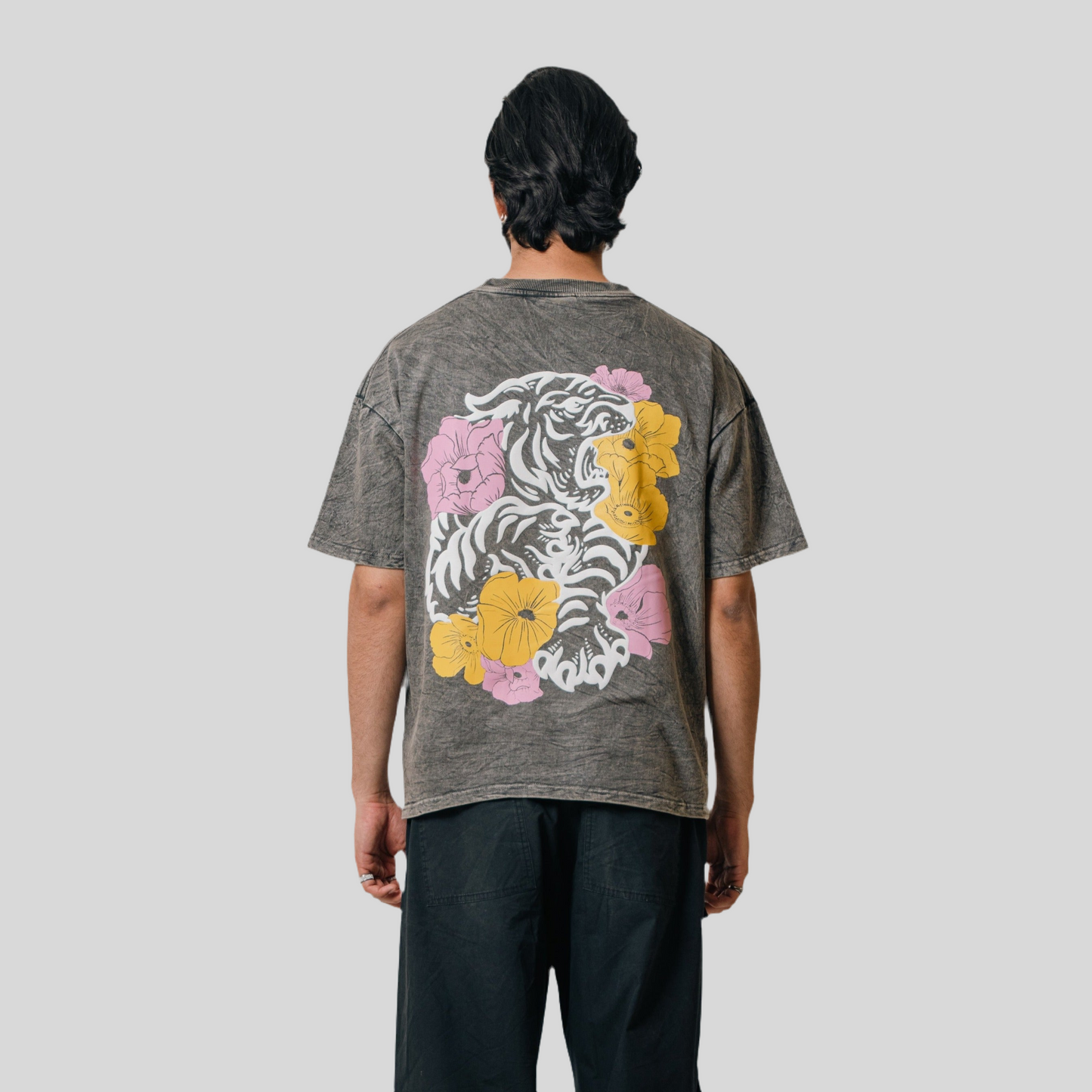 Tiger Bloom Grey T-Shirt