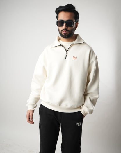 O&3 Core - Quarter Zip Off White