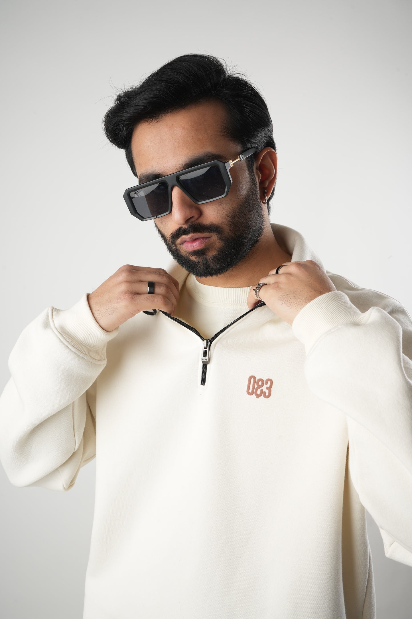 O&3 Core - Quarter Zip Off White